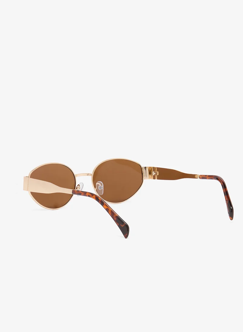 ايلا Polarized Round Sunglasses With Gold Accent